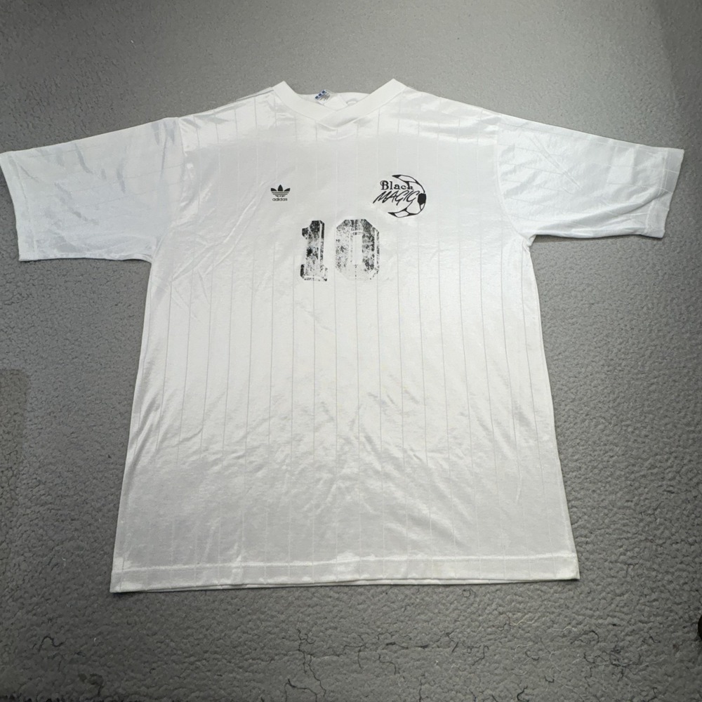 Vintage Adidas Soccer Jersey Men XL Shirt 90s Black Magic 10 Trefoil‎ Blokecore